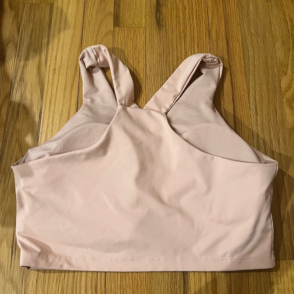 Blush pink longline sports bra